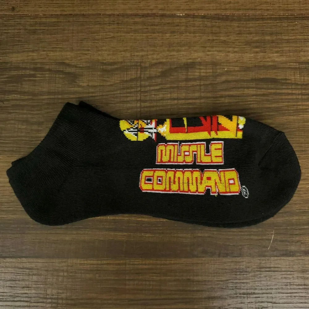 Atari Missile Command Ankle Socks Knit Jacquard Retro‎  Gaming Adult Size New